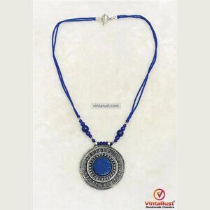 Lapis Lazuli Pendant Necklace: Handmade Gemstone, Unisex Design